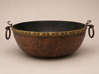 Pair Large Antique Indian Bronze Ghee Bowls  43in Diameter  Rare