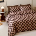  Brown Plaid Comforter Set King King 90   104  -comforter  1-brown Plaid