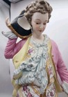 Lg  Rare Antique Pair Of French Bisque Porcelain Figurines 15 5 x6  Outstanding 