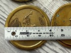 Vintage Lot 4 Ralph Lauren Polo Player Solid Brass Round Coaster Set Paperweight