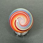 Contemporary Handmade Art Glass Marble 1  Bright Linework Boro Spiral Swirl Mib