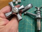 Antique Hot Cold Bathroom Sink Faucet Spring Handles Set Pair Parts Standard Usa