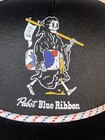 Pabst Blue Ribbon Beer Pbr Rope Hat Trucker Snapback Mesh Grim Reaper Rare Nwt 