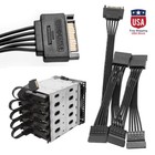 Sata Power 15 Pin 1 Male To 5 Female Splitter Hard Drive Cable For Hdd Ssd