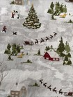 Christmas Village Tablecloth 60x102 Holiday Winter Scene Euc