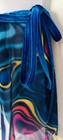Gk Dance Wrap Skirt Adult Small Abstract Wave Pattern Blue Velvet Tie As Nwt 