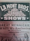 1920s Doublesided Lamont Bros  Shows  great Menagerie  Circus Broadside