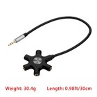 5-way Multi Headphone Audio Splitter Connector Headphone Splitter 3 5mm