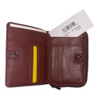Mandarina Duck Leather Wallet Mahogany Zip Bifold Card Holder New