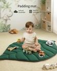 Baby Play Gym   Activity Mat - Oversize Leaf Play Mat With 6 Detachable Toys
