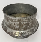 Antique Ottoman Empire Bowl Tinned Copper Hand Hammered Engraved 6 5x5 5 