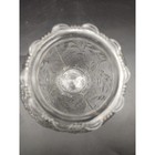 Vintage Clear Pressed Glass Floral Vase Scalloped Rim 7 5    Tall