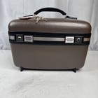 Vintage American Tourister Vanity Travel Train Case Brown Mirror Key 13 x10 x8 