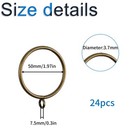 24pcs Metal Curtain Rings With Eyelet Window Rings With Eyelets 2  Inner Diam   