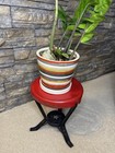 Vintage Starline Metal Milking Stool  Antique 3 Legged Dairy Barn Red Farm Stool