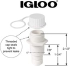 Igloo Replacement Threaded Drain Plug One Size Coolers And Ice Chests White New