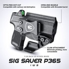 Iwb Kydex Holster  Optic Cut  claw  Sig Sauer P365 p365x p365xl p365 Sas Pistol