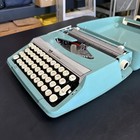 Vtg Mcm Smith Corona Portable Corsair Deluxe Typewriter Scm Uk Turquoise