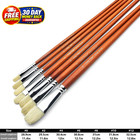 Professional Hog Bristle Filbert Oil Paint Brushes Set  7pcs Long Wooden Handle