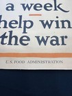Original Wwi Us Food Administration War Time Poster