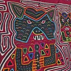 Vintage Panama Guna Kuna Mola 3 Vampire Bats Hand Sewn Textile Folk Art 11x17