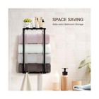Towel Racks For Bathroom Towel Holder With Shelf   6 Hooks Wall Mounted Towel   