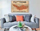Map Of Chicago Burnt District  great Fire  C  1871   Art Print Vintage Decor