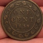 1859 Canada One Cent Queen Victoria - Low 9 - Vg   very Good  Condition