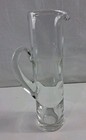 Vintage Clear Glass Martini Cocktail Pitcher Tall Slender Pinched Spout Bamboo