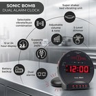Sonic Bomb Extra Loud Alarm Clock Bed Shaker Vibrating Dual Alarm Heavy Sleeper
