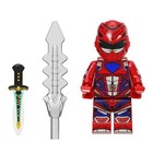 Power Rangers Custom Lego Minifigures 7 Figure Set Red Pink White Black Blue