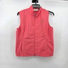 Magnolia Lane Masters Tournament Golf Vest Womens Medium Pink Full Zip Mock Neck