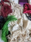 Large Lot Antique Victorian Edwardian Ribbon  Lace  Crochet  Beads  Trim Yards 