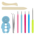 9 14pc Paper Quilling Tools Slotted Kit Colorful Rolling Needle Pen For Crafting