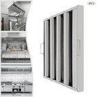 6pcs Commercial Hood Filters Stainless Steel 4 Grooves Range For Kitchen Exhaust