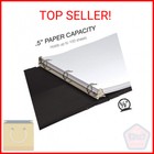 Samsill 0 5 Inch 3 Ring Binder  Leather  Black With Contrast Stitching  8 5x 11
