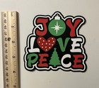 Joy Love Peace Christmas Scrapbook Title Handmade Paper Pierced Die Cut