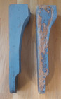 Antique Pair Solid 22 5    Tall Wooden Corbels Distressed Heavy Weigh 5 Lbs  Ea