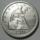   1875-s Au bu Twenty Cent Piece  Bold Liberty  Free Shipping