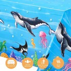 Wernnsai 1pcs Ocean Table Cloth - Shark Birthday Party Decorations Under The Sea