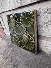 Antique Mintons Green Pinecone   Leaves Green Tile Arts   Crafts 6 X 6   