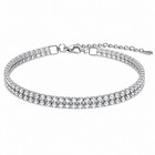 Rhinestone Double Layer Anklet Crystal Chain Bracelet Women Beach Jewelry
