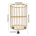 Modern Metal Laundry Cart Basket 4 Wheels Rolling Laundry Basket Gold Iron Cart