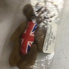 Vintage 1999 Russ Berrie Plush Teddy Bear Keychain  Patriotic England Gt Britain