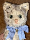Rare Antique 7 5    Mini Steiff  fluffy  Cat Lavender Tipped Kitten Long F Button