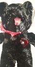 Dan Dee Teddy Bear Plush  Black With Jeweled Heart  10 