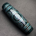 Tibetan Buddhism Agate Inlaid Silver Wire 11 Eyes Totem Dzi Bead Pendant  G721