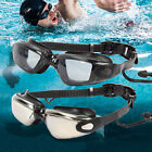 Swimming Goggles Mirror Clear Uv Protection Anti-fog Adult Swim Glasses  earplug