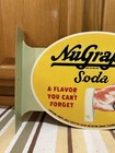 Nugrape Soda Flange Sign Bottle Double Sided Vintage Style Wall Decor