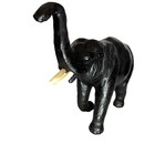 1970s Leather Covered Elephant In The Manner Of Omersa   Liberty Of London H25cm